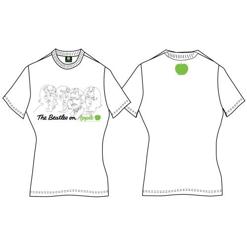 Cover for The Beatles · The Beatles Ladies T-Shirt: On Apple (Back Print) (T-shirt) [size L] [White - Ladies edition]