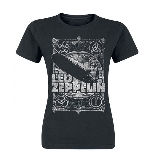 Cover for Led Zeppelin · Led Zeppelin Ladies T-Shirt: Vintage Print LZ1 (T-shirt) [size S] [Black - Ladies edition] (2018)