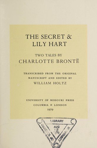 Cover for Charlotte Brontë · The secret &amp; Lily Hart (Book) (1979)