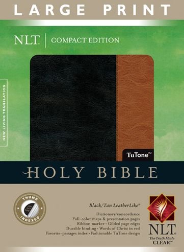 Cover for Tyndale House Publishers · Large Print Compact Bible-nlt (Læderbog) [Large Print edition] [Black/Tan Imitation] (2013)