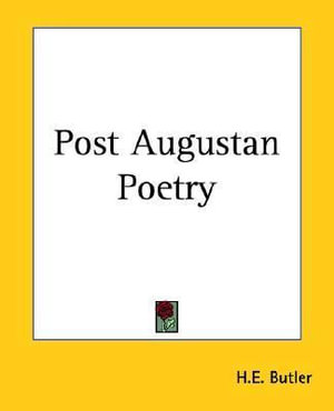 Cover for H.e. Butler · Post Augustan Poetry (Paperback Bog) (2004)