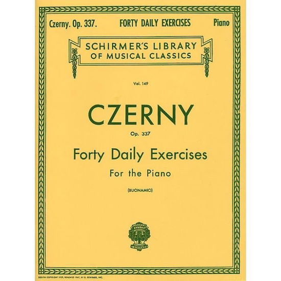 Cover for Carl Czerny · Czerny - 40 Daily Exercises, Op. 337 (Book) (1986)