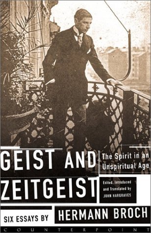 Cover for Hermann Broch · Geist and Zeitgeist (Hardcover Book) [Export Ed edition] (2002)