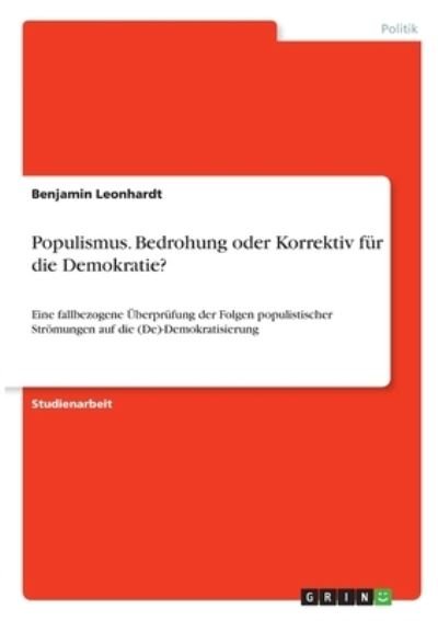 Cover for Leonhardt · Populismus. Bedrohung oder Ko (Bog)