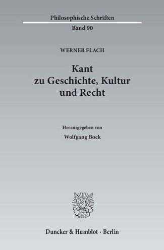 Cover for Flach · Kant zu Geschichte, Kultur und Re (Book) (2015)