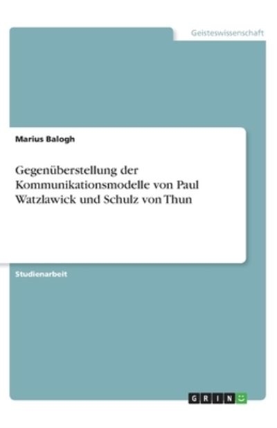 Cover for Balogh · Gegenüberstellung der Kommunikat (Bok)