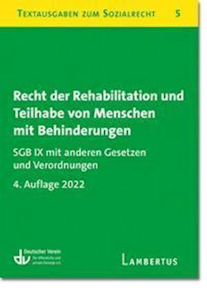 Cover for Lambertus-Verlag · Recht der Rehabilitation und Teilhabe behinderter Menschen (Paperback Book) (2022)