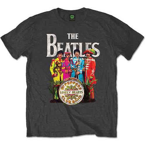 Cover for The Beatles · The Beatles Unisex T-Shirt: Sgt Pepper (Grey) (T-shirt) [size S] [Grey - Unisex edition] (2016)