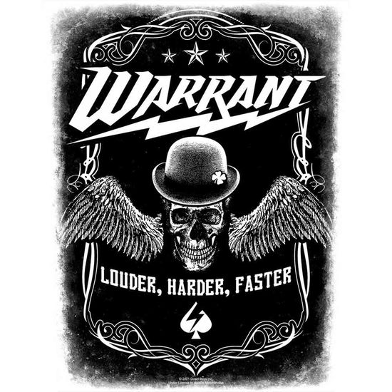 Warrant Back Patch: Louder Harder Faster - Warrant - Merchandise -  - 5056365711681 - 