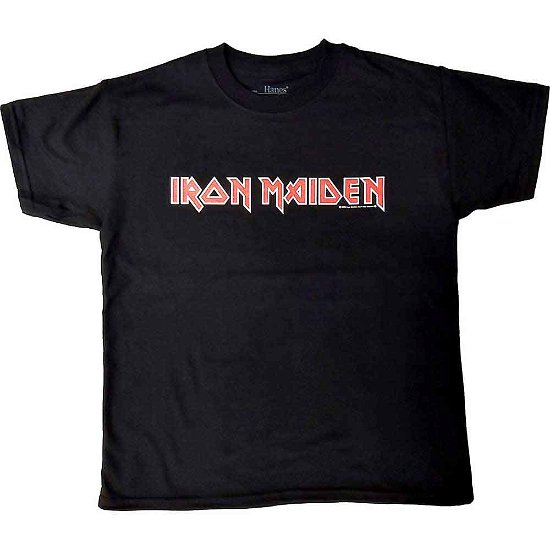 Cover for Iron Maiden · Iron Maiden Kids T-Shirt: Logo (12-13 Years) (T-shirt) [size 12-13yrs] [Black - Kids edition]