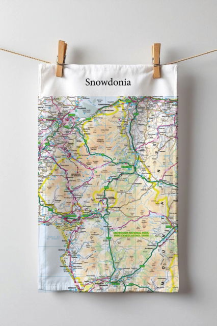 OS Map Tea-towel - Snowdonia National Park - - Produtos - The Sugar Shed - 5060995492681 - 30 de julho de 2025