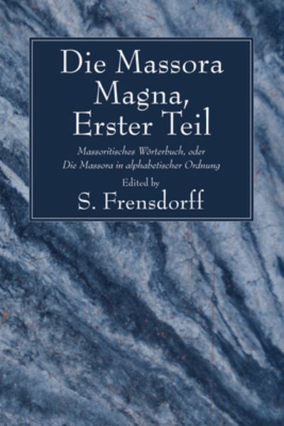 Cover for Die Massora Magna Erster Theil (Book) (2008)