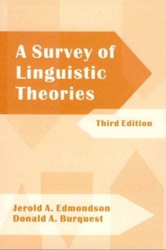 Cover for Jerold a Edmondson · A Survey of Linguistic Theories, Third Edition (Pocketbok) [3rd edition] (1998)