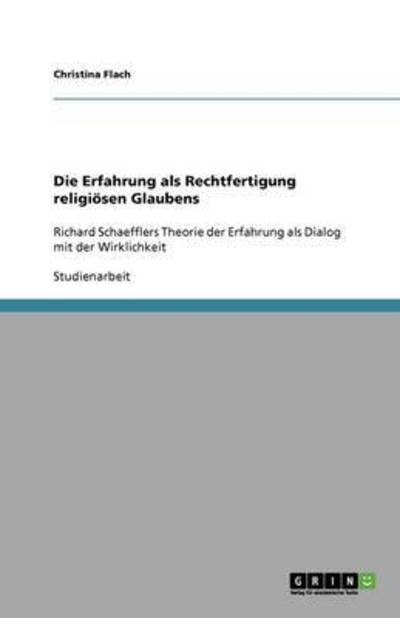 Cover for Flach · Die Erfahrung als Rechtfertigung (Book) [German edition] (2013)