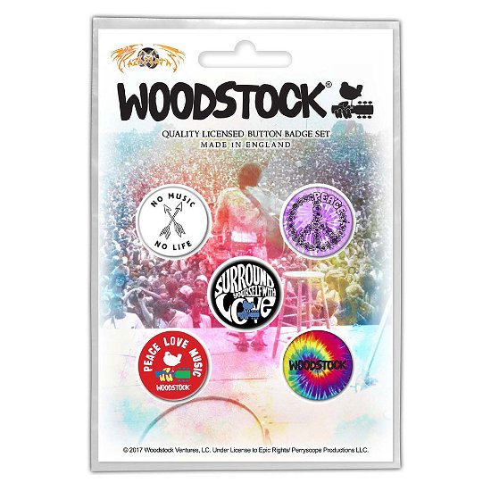 Woodstock Button Badge Pack: Surround Yourself (Retail Pack) - Woodstock - Koopwaar - PHD - 5055339778682 - 28 oktober 2019