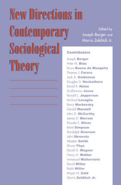 Cover for Joseph Berger · New Directions in Contemporary Sociological Theory (Hardcover Book) (2002)