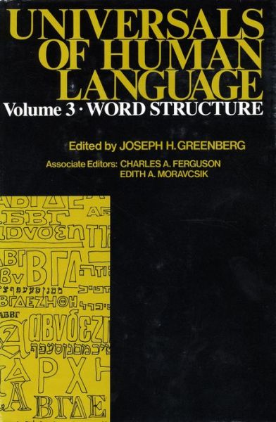 Cover for Greenberg · Universals of Human Language (Word Structure) (Hardcover Book) (1978)