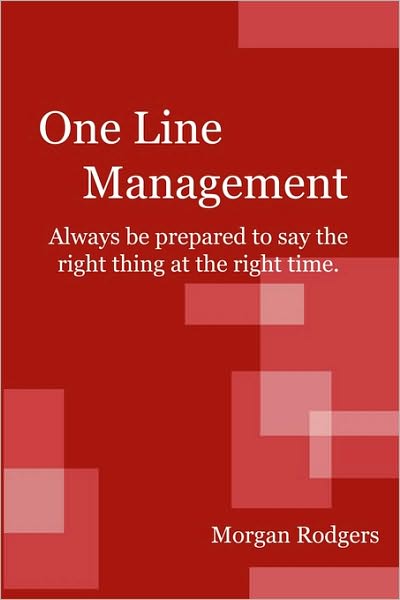 Cover for Morgan Rodgers · One Line Management (Paperback Book) (2008)