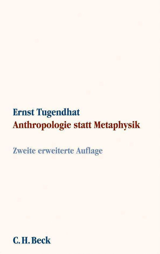 Cover for Ernst Tugendhat · Anthropologie Statt Metaph (Book)