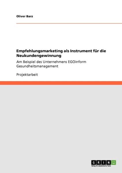 Cover for Barz · Empfehlungsmarketing als Instrumen (Book)