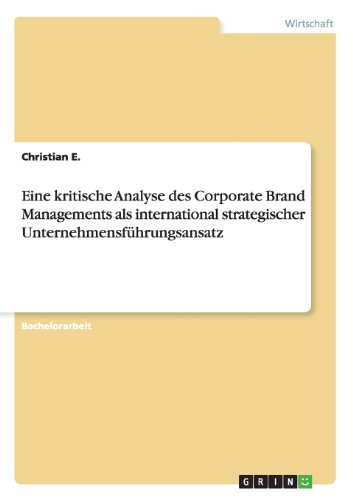 Cover for E. · Eine kritische Analyse des Corporate (Book) [German edition] (2013)