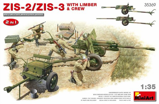 Cover for MiniArt · 1:35 Zis-2/zis-3 W. Limber En Crew 2in1 (1/21) * (Leksaker)