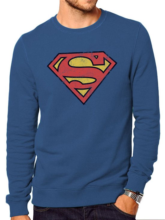 Cover for Superman · Distressed Logo (Crewneck Sweatshirt) (MERCH) [size S]