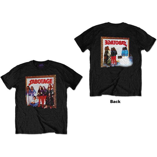 Black Sabbath Unisex T-Shirt: Sabotage (Black) (Back Print) - Black Sabbath - Produtos - - 5056368662683 - 4 de março de 2021