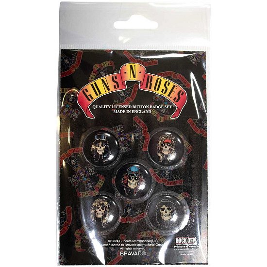 Cover for Guns N Roses · Guns N' Roses Button Badge Pack: Appetite Skulls (MERCH)