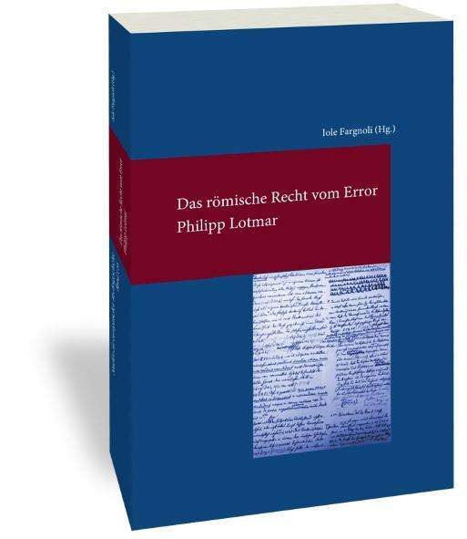 Cover for Lotmar · Das römische Recht vom Error (Book) (2019)