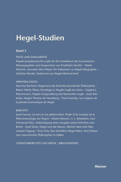 Cover for Otto Poeggeler · Hegel-Studien / Hegel-Studien (Taschenbuch) (1965)