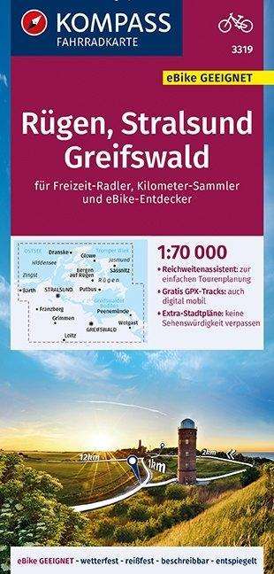 Kompass Fahrradkarte 3319: Rügen, Stralsund, Freifswald - Mair-Dumont / Kompass - Books - Kompass - 9783990446683 - April 1, 2019