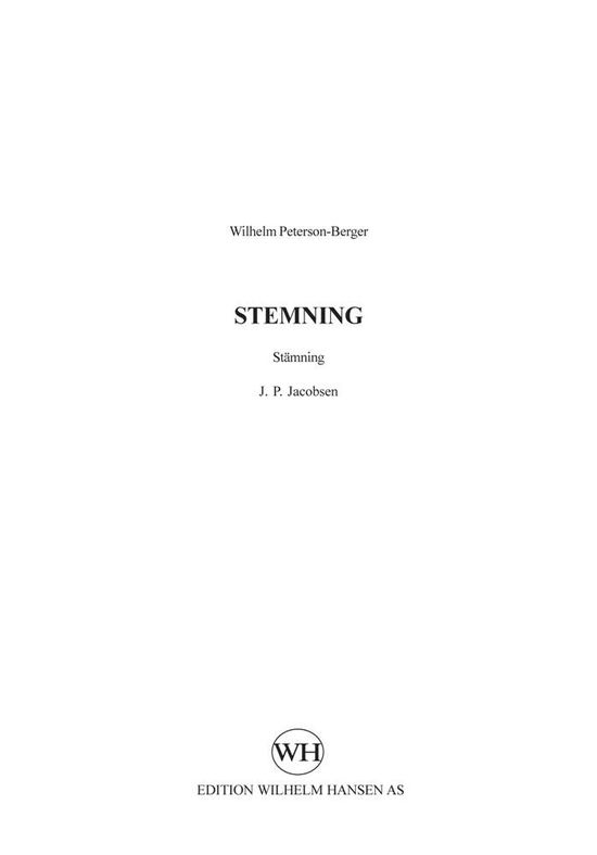 Cover for Wilhelm Peterson-Berger · Stemning (Book) [1st edition] (2001)