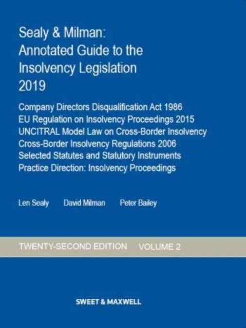 Cover for Professor David Milman · Sealy &amp; Milman: Annotated Guide to the Insolvency Legislation 2019 (Paperback Bog) (2019)