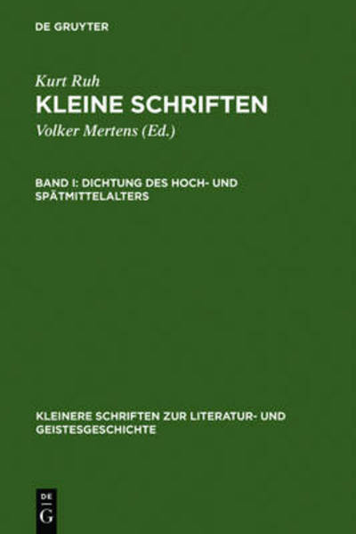 Cover for Ruh · Kleine Schriften.01 (Book) (1984)