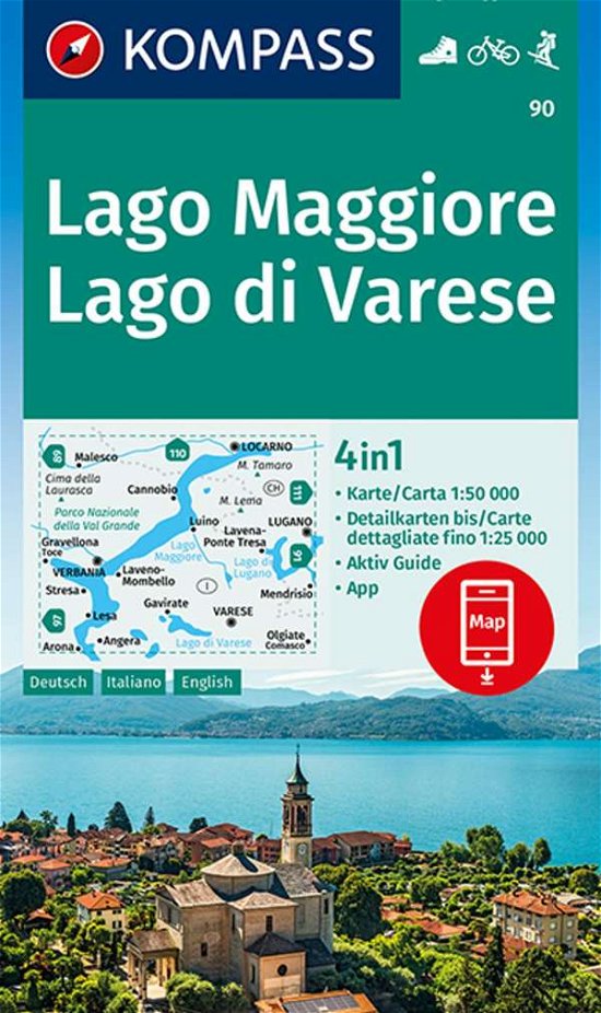 Cover for Mair-Dumont · Kompass Wanderkarte: Lago Maggiore, Lago di Varese (Hardcover Book) (2022)