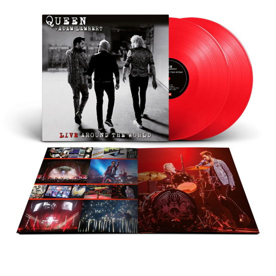 Cover for Queen + Adam Lambert · Live Around The World (Red Vinyl) (LP) [Limited edition] (2020)