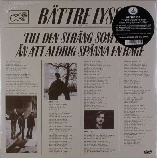 Cover for Battre Lyss · Till den Strang Som Brast an Att Aldrig Spanna (LP) (2018)