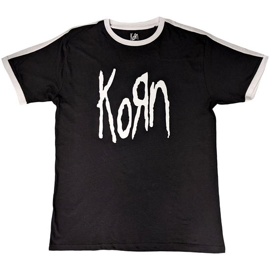 Cover for Korn · Korn Unisex Ringer T-Shirt: Logo (Black) (Klær) [size S] (2025)