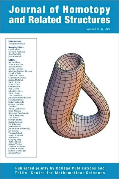 Journal of Homotopy and Related Structures 3 (1) - Hvedri Inassaridze - Kirjat - College Publications - 9780954300685 - tiistai 23. kesäkuuta 2009