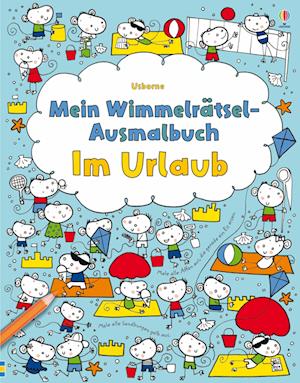 Cover for Mein Wimmelrätsel-Ausmalbuch: Im Urlaub (Bok) (2025)