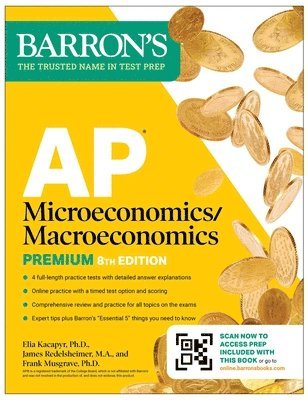 Cover for Barron's Educational Series · AP Microeconomics / Macroeconomics Premium, Eighth Edition: Prep Book with 4 Practice Tests + Comprehensive Review + Online Practice - Barron's AP Prep (Paperback Book) (2025)