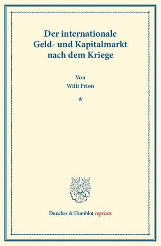 Cover for Prion · Der internationale Geld- und Kapi (Book) (2013)