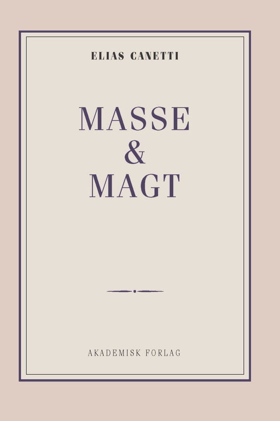 Cover for Elias Canetti · Masse og magt (Sewn Spine Book) [1º edição] (2019)