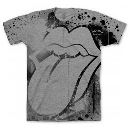 Cover for The Rolling Stones · The Rolling Stones Unisex Sublimation T-Shirt: Mono Tongue (T-shirt) [size L] [Sublimation, White - Unisex edition]