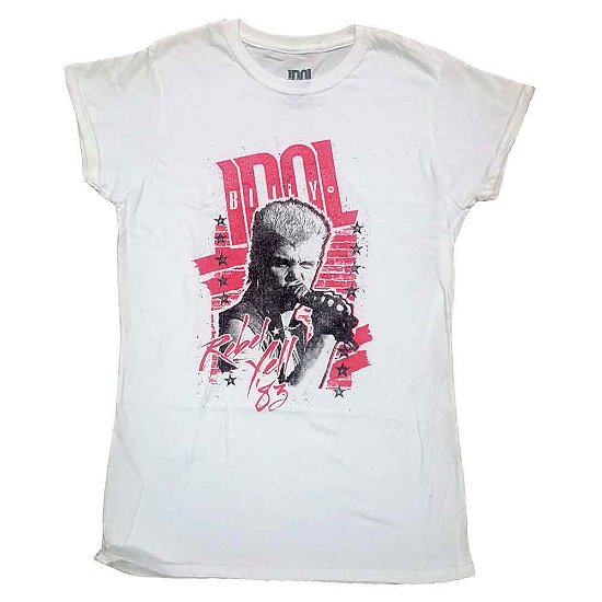 Cover for Billy Idol · Billy Idol Ladies T-Shirt: Rebel Yell (T-shirt) [size S] [White - Ladies edition]