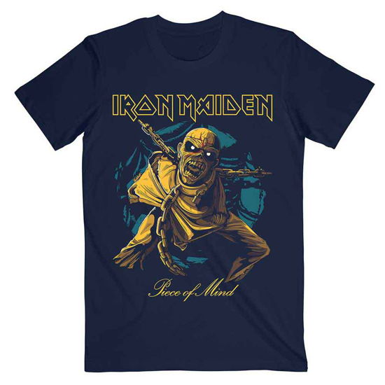 Cover for Iron Maiden · Iron Maiden Unisex T-Shirt: Piece of Mind Gold Eddie (T-shirt) [size XL]