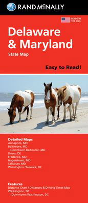 Rand McNally Easy to Read: Delaware, Maryland State Map - Rand Mcnally - Bøger - RAND MCNALLY - 9780528025686 - 16. maj 2022