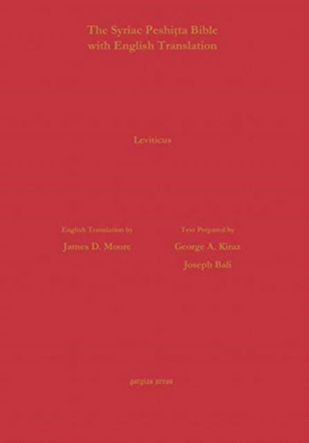 Cover for James Moore · Leviticus According to the Syriac Peshitta Version with English Translation - Surath Kthob (Hardcover Book) (2015)