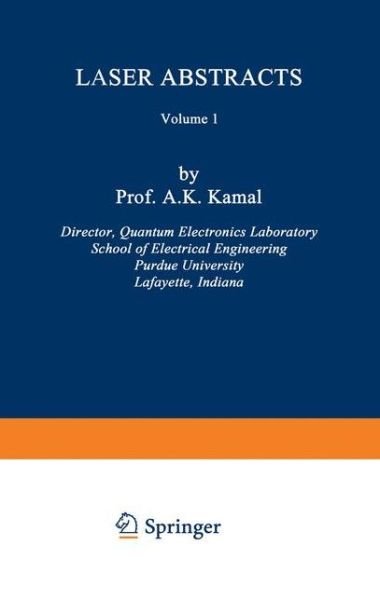 Cover for Ahmad K. Kamal · Laser Abstracts: Volume 1 (Paperback Book) [Softcover reprint of the original 1st ed. 1964 edition] (2012)
